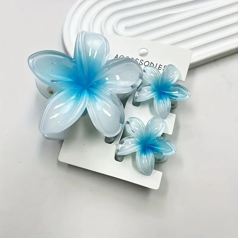Colorful frangipani acrylic hairpins flower clips high-end and elegant women's hair accessories