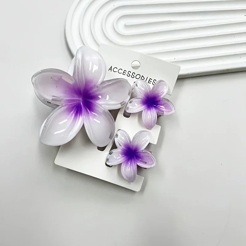 Colorful frangipani acrylic hairpins flower clips high-end and elegant women's hair accessories