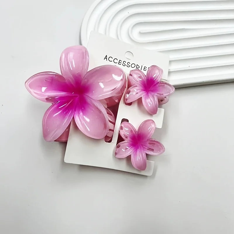 Colorful frangipani acrylic hairpins flower clips high-end and elegant women's hair accessories